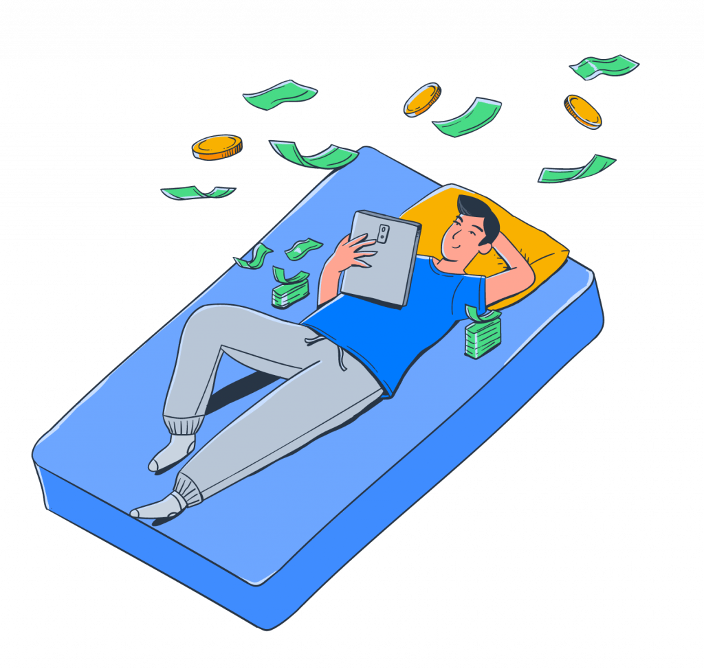 icon figure membuka tablet untuk contoh storyboard