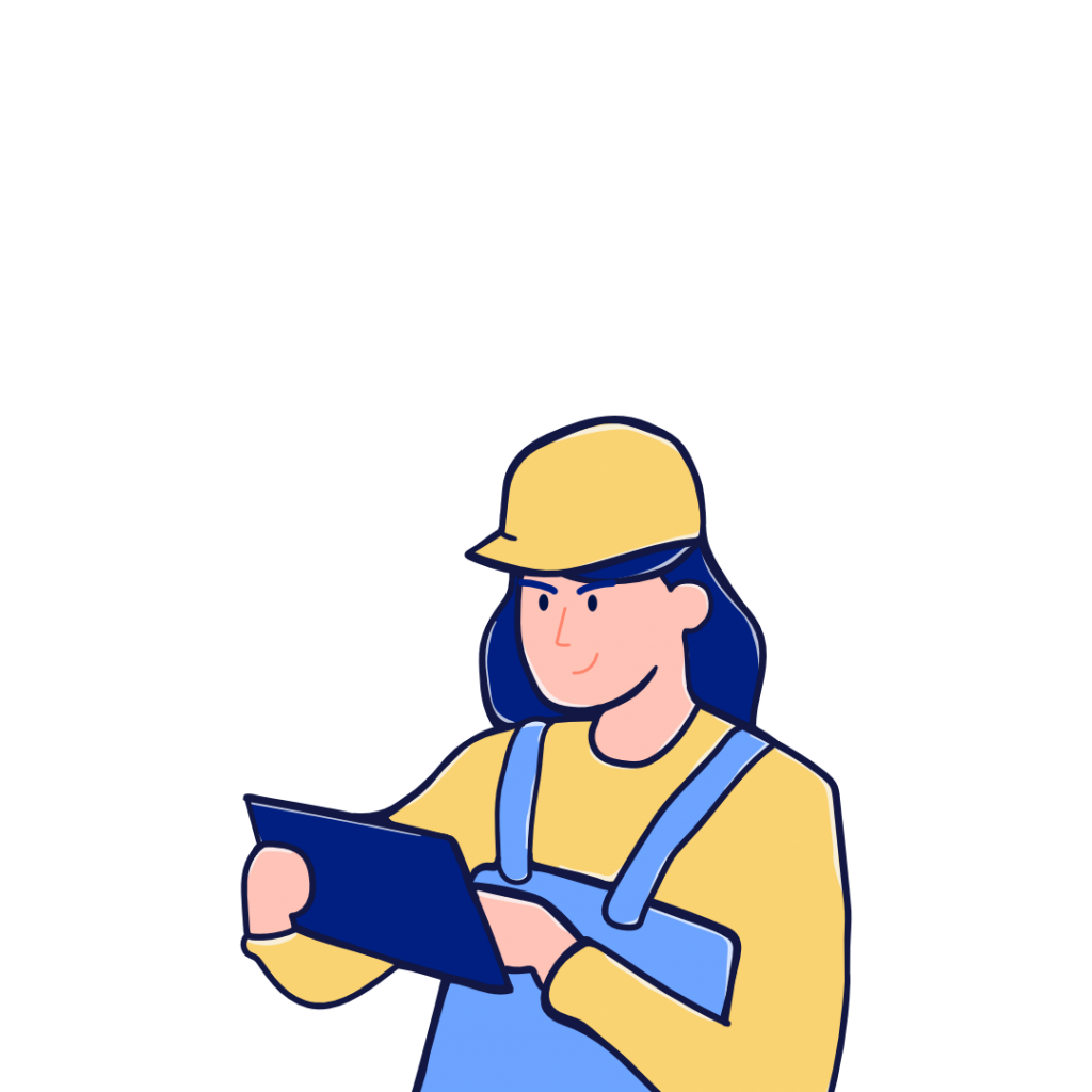 figur memegang tablet