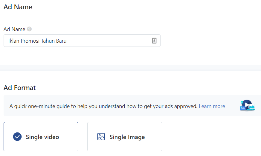 ad name dan ad format tiktok