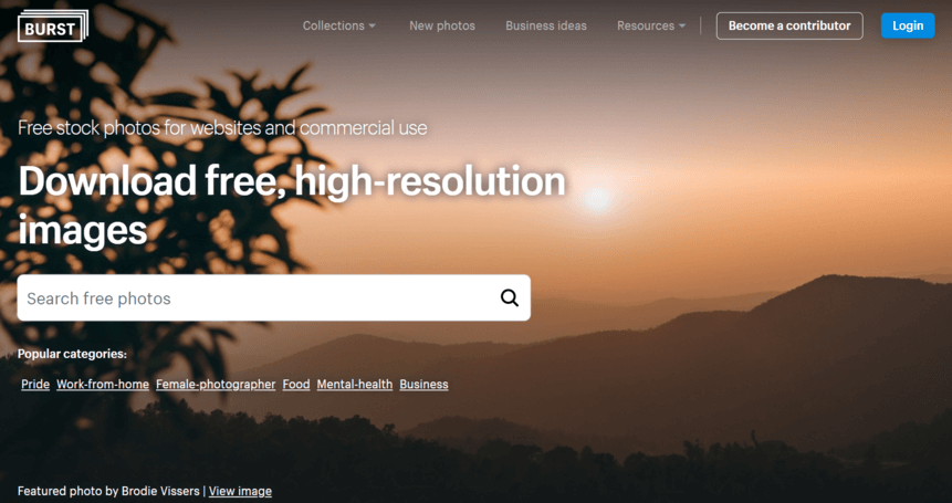 Burst adalah salah satu website download gambar gratis