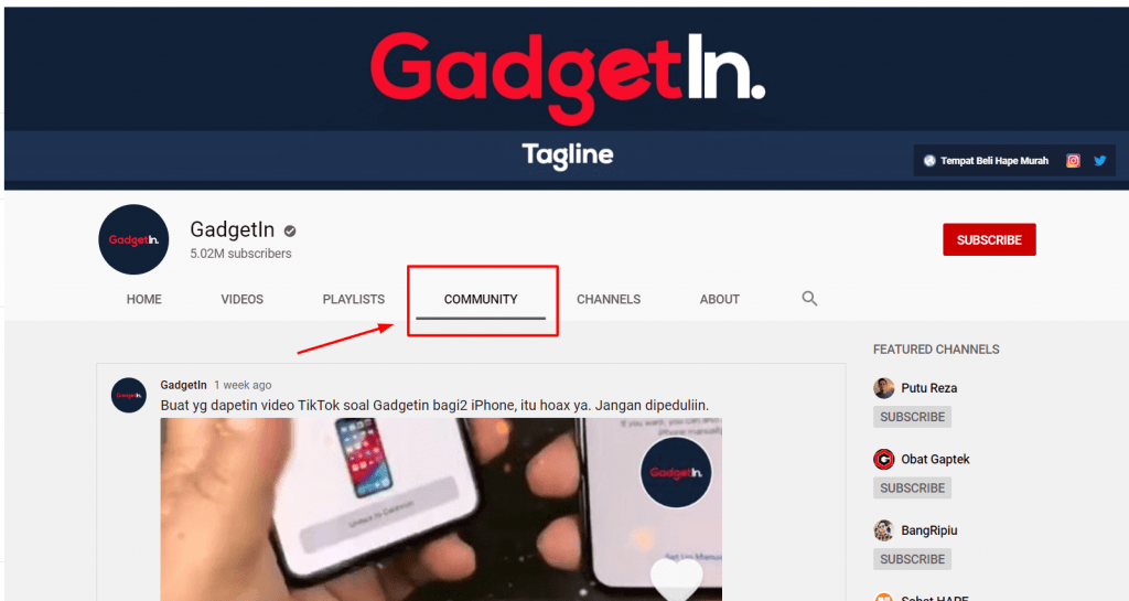 contoh praktik community pada youtube marketing