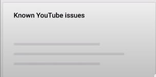 known issues YouTube